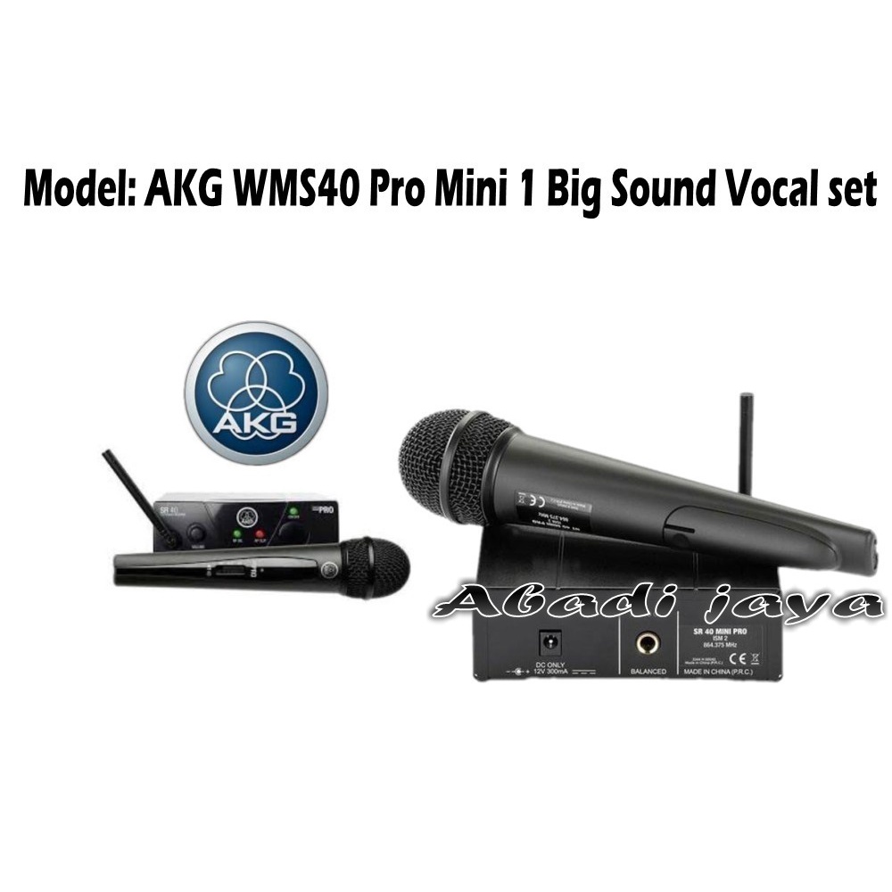 Jual Mic wireless AKG WMS40 Pro Mini 1 Big Sound Vocal set ( ORIGINAL