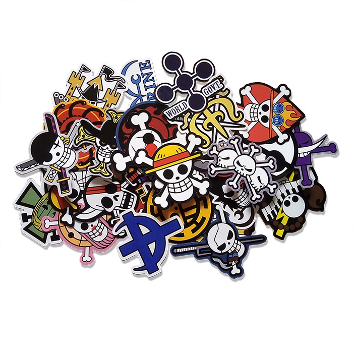 Jual 36 Pcs Stiker Set Jolly Roger Logo One Piece Bahan Vinil Tahan Air ...