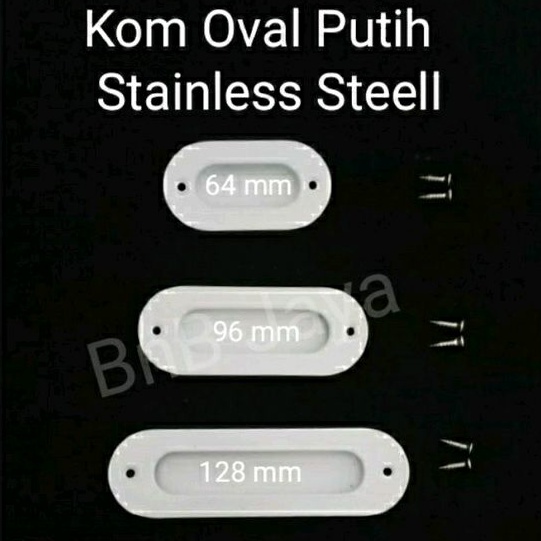 Jual Kom Oval PUTIH 64, 96, 128 mm Bahan SS - Stainless Steel Handel ...