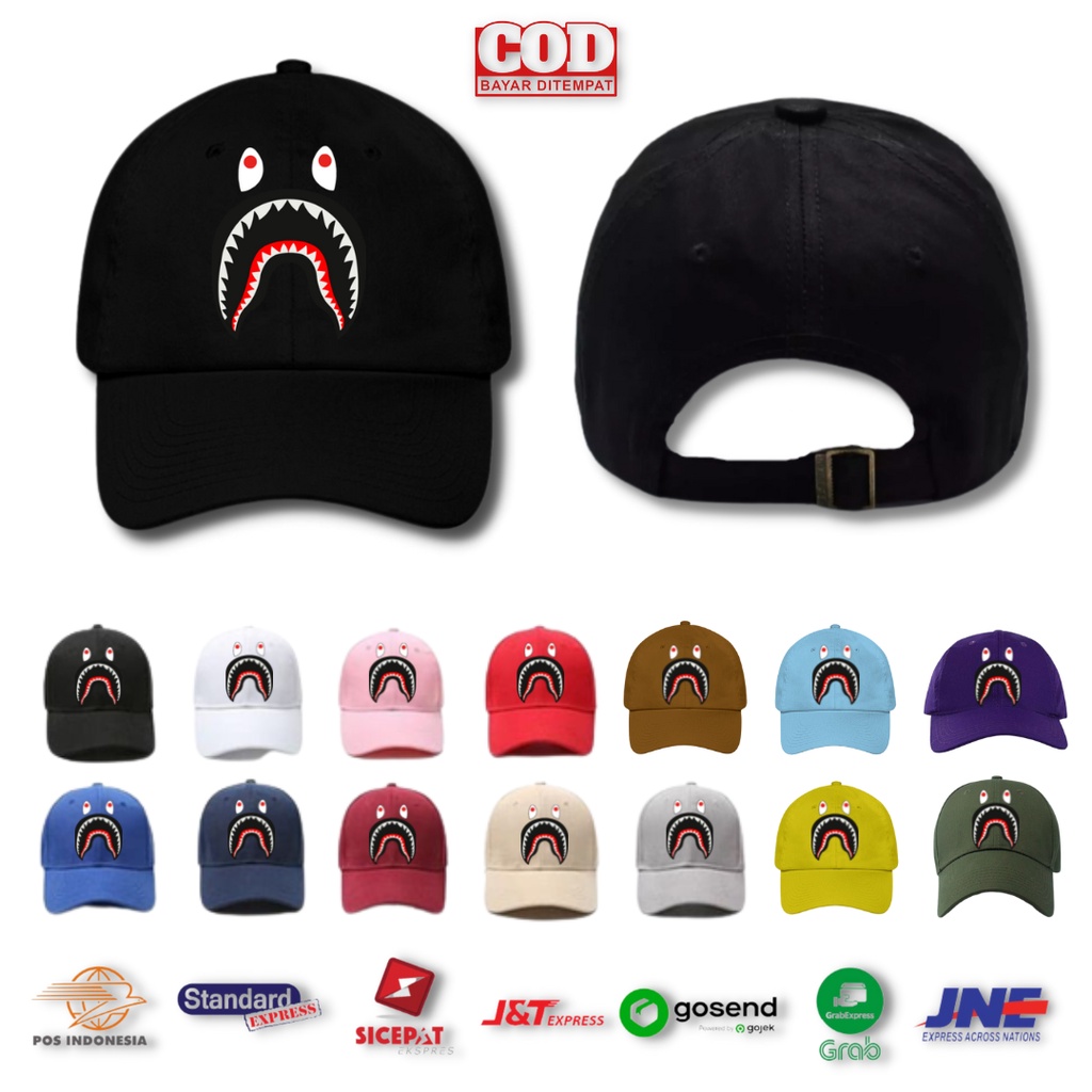 Harga topi bape shark hot sale original