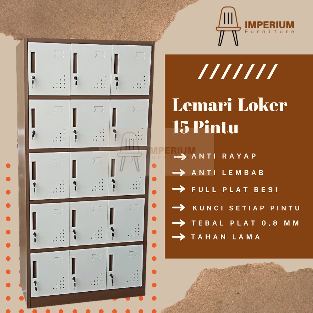 Jual Lemari Loker 15 Pintu / Loker Besi 15 Pintu / Lemari Loker/Loker ...