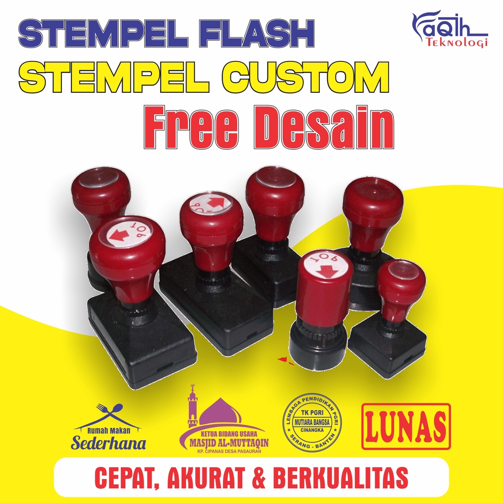 Jual Stempel, stempel otomatis desain custom, free tambah warna ...