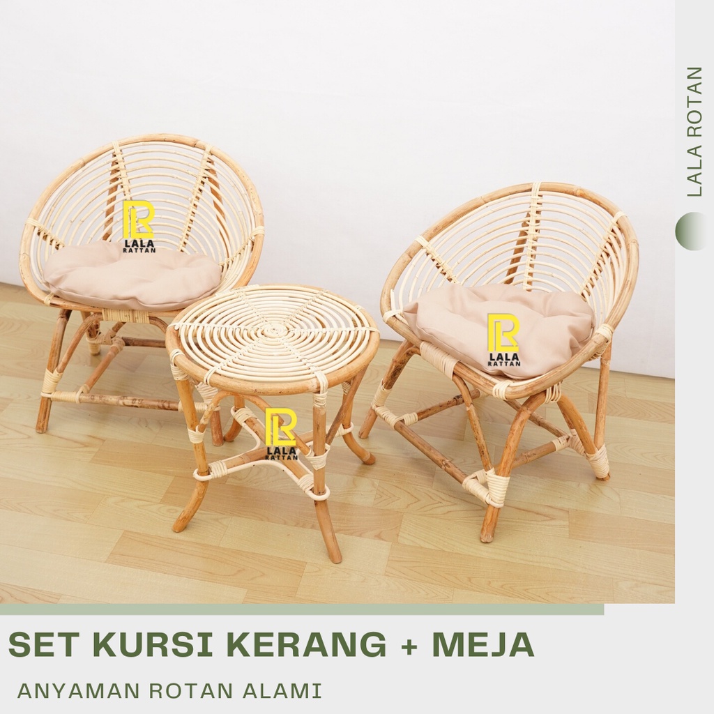 Jual Kursi Teras Kerang Rotan Dan Meja 1 Set Kursi Rotan Teras Bukur