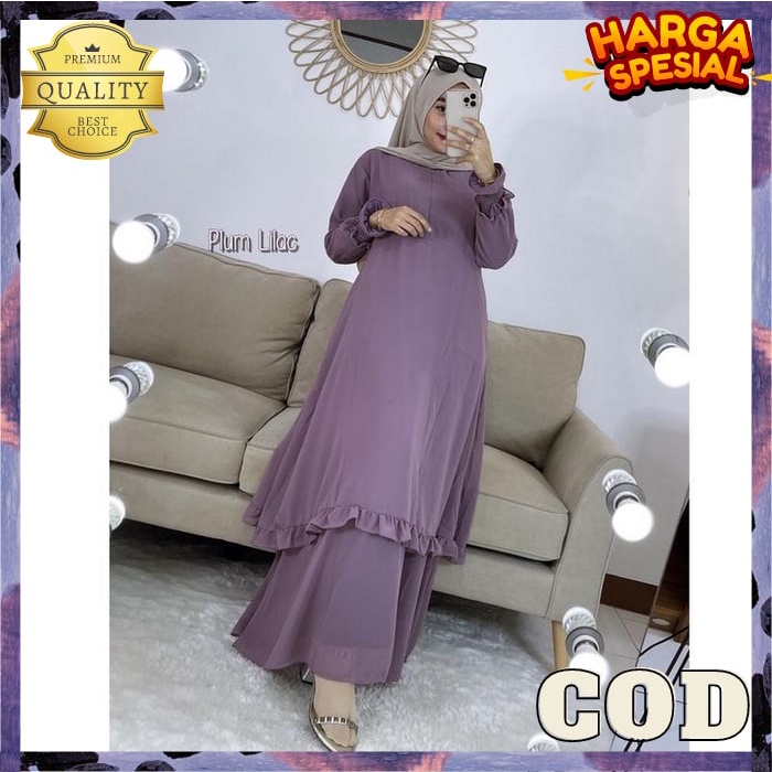 Jual Dress Muslimah Games Polos Games Cewek Pakaian Hari Raya Gamis Premium Baju Gamis Kondangan