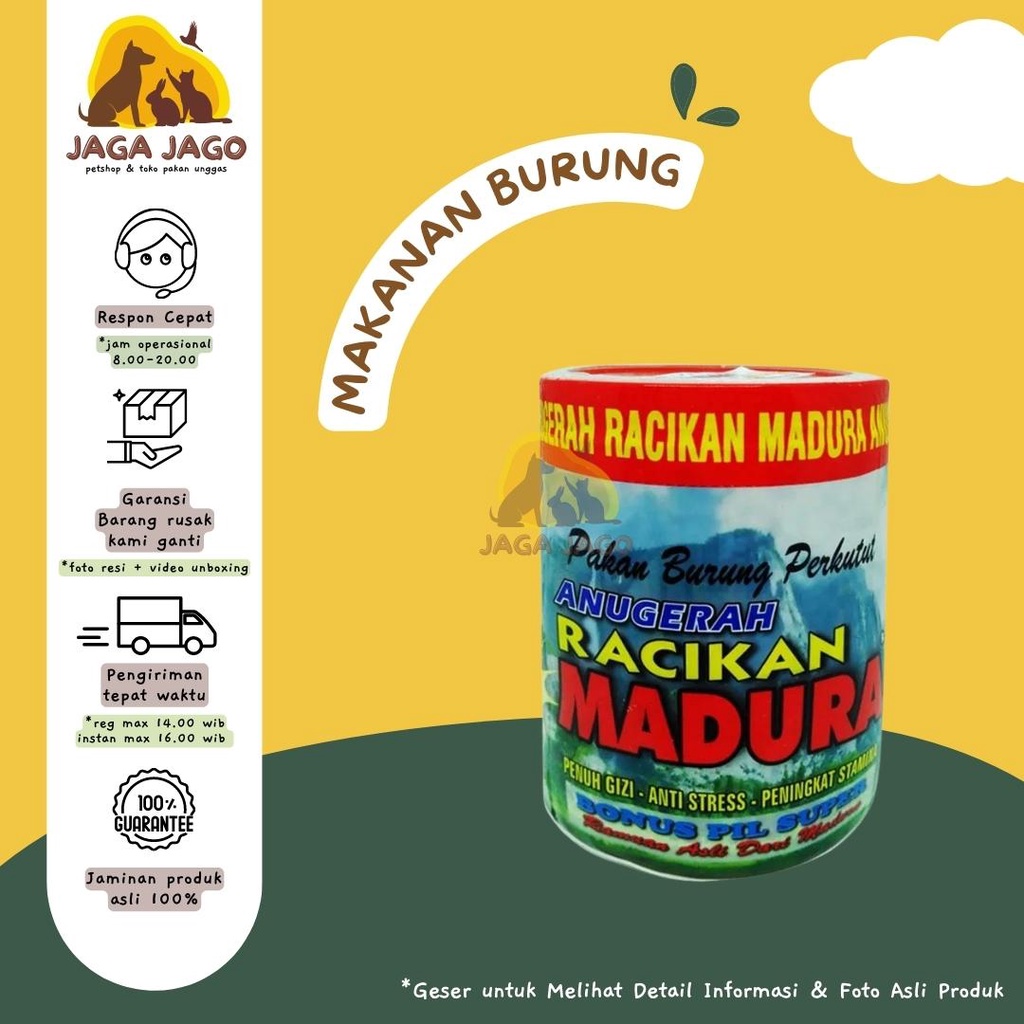 Jual ANUGERAH RACIKAN MADURA - Pakan Burung Perkutut 400gr | Shopee ...