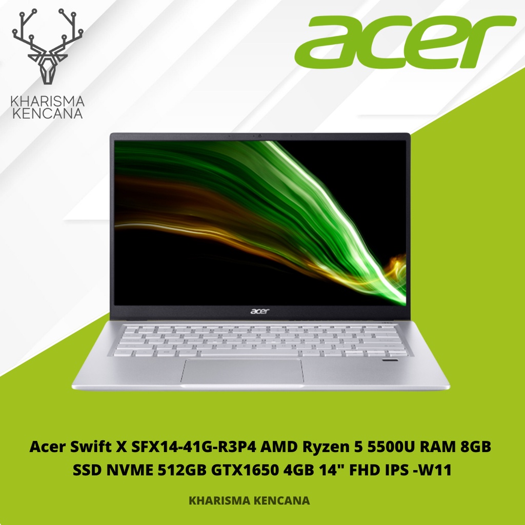 Jual Acer Swift X SFX14-41G-R3P4 AMD Ryzen 5 5500U RAM 8GB SSD NVME ...