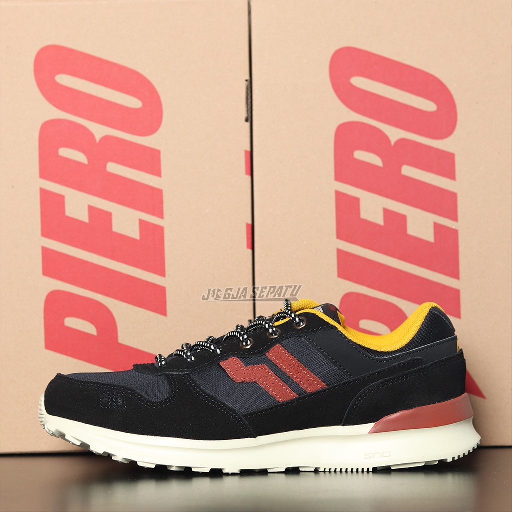 Jual Piero Sepatu Sneakers Jogger PRM Year 8 - Black/Brick/Off White ...