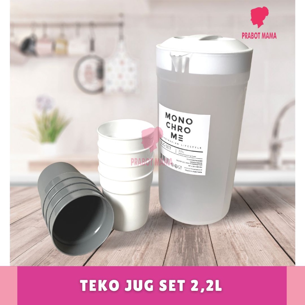 Jual Set Teko 2,2 L + 8 Gelas Monochrome - Prabotmama / Eskan Tempat ...