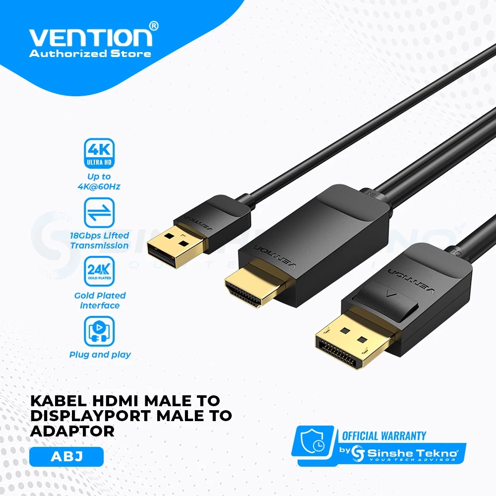 Vention Kabel Hdmi A to DP Display Port Male Adapter Converter