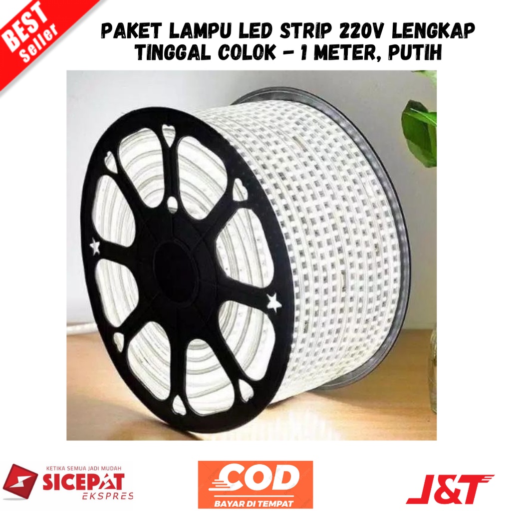 Jual [BAYAR DI TEMPAT] Paket Lampu LED Strip 220V Lengkap Tinggal Colok ...