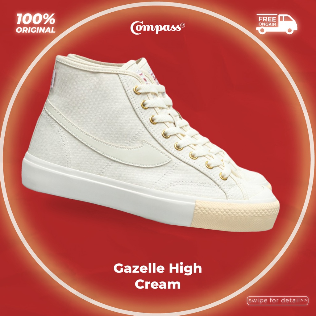 Jual [original] Sepatu Compass Gazelle High Cream Shopee Indonesia