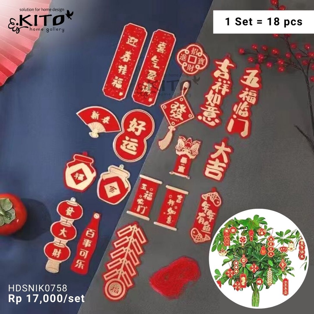 Jual KITO Hanging Paper CNY Accessories Decoration Set / Gantungan (isi