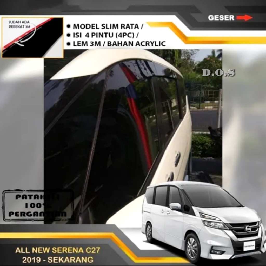 Jual Talang Air Pintu Mobil All New Serena C Model Slim Rata High Quality Talang