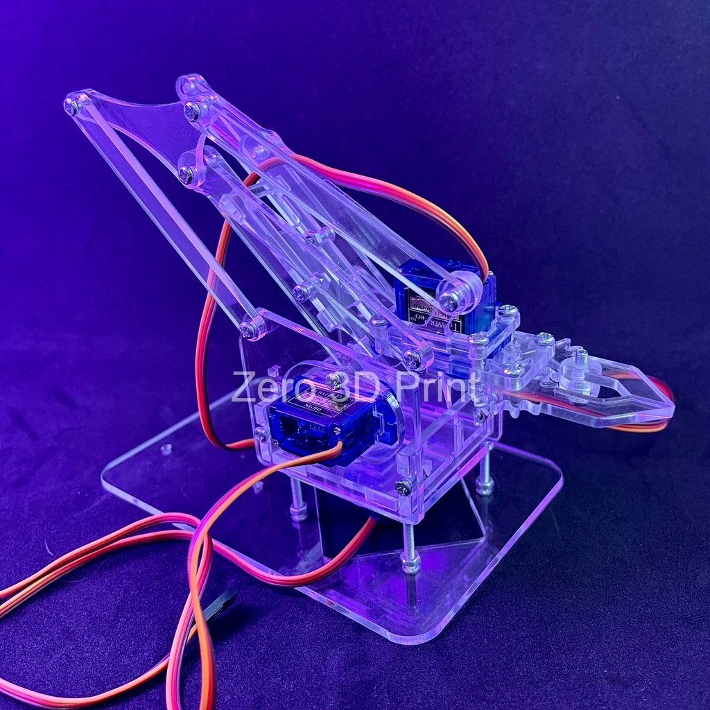 Jual Kit Arm Robot 4DOF Lengan Gripper RC Servo Arduino SG90 Akrilik 