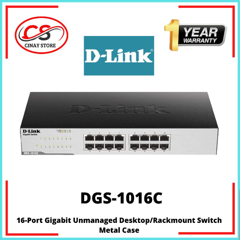 Jual D-LINK DGS-1016C 16-Port 10/100/1000 Mbps Unmanaged Switch ...