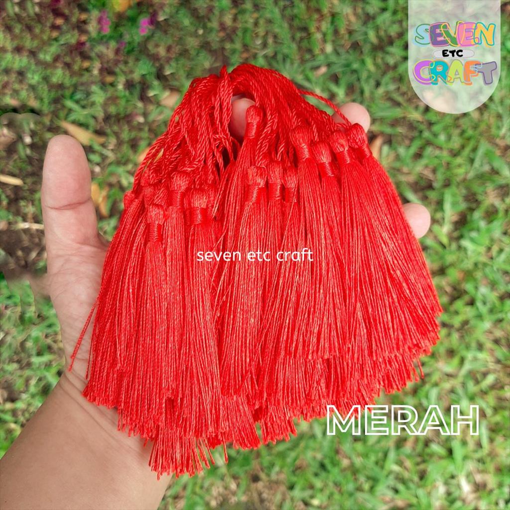 Jual 10 pcs Tasel Rumbai Tassel MERAH | Shopee Indonesia