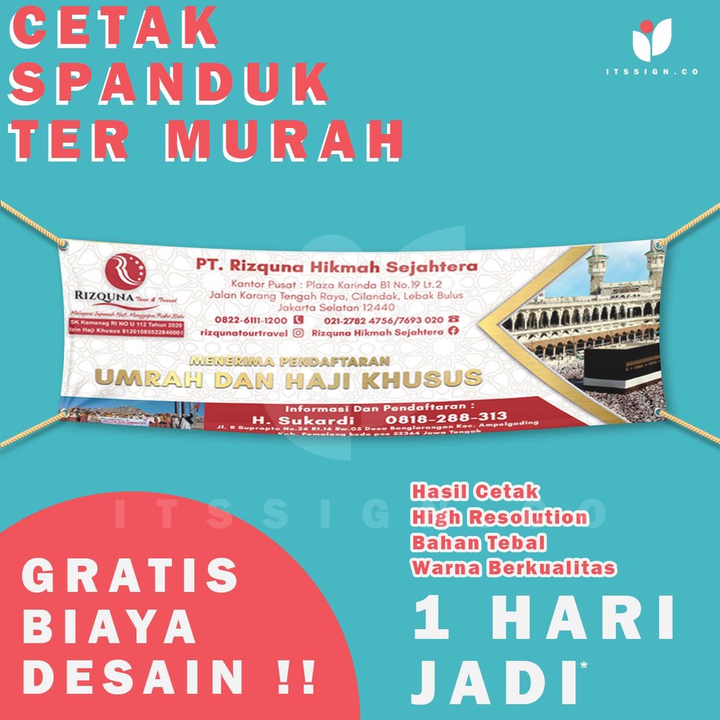 Jual CETAK SPANDUK BANNER OUTDOOR GRATIS DESAIN SATU HARI JADI TERMURAH ...