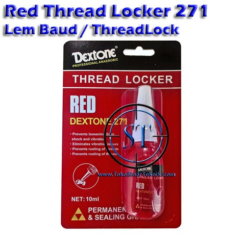 Jual Dextone Red Thread Locker 271 Lem Baud / ThreadLock High Strength ...