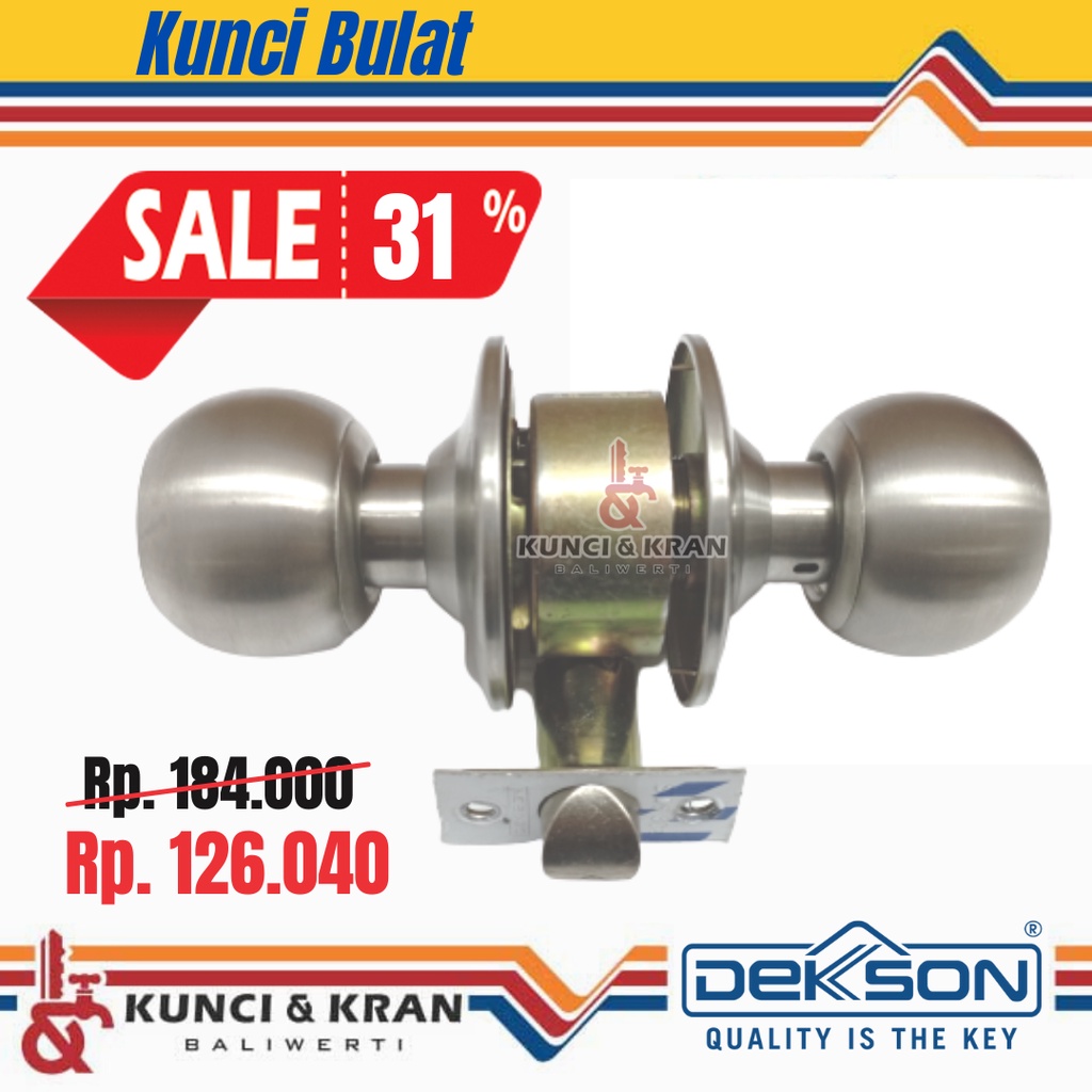 Jual Kunci Bulat Dekkson Kcbl 8587 Et Ss Kunci Bulat Pintu Pvc Tubular