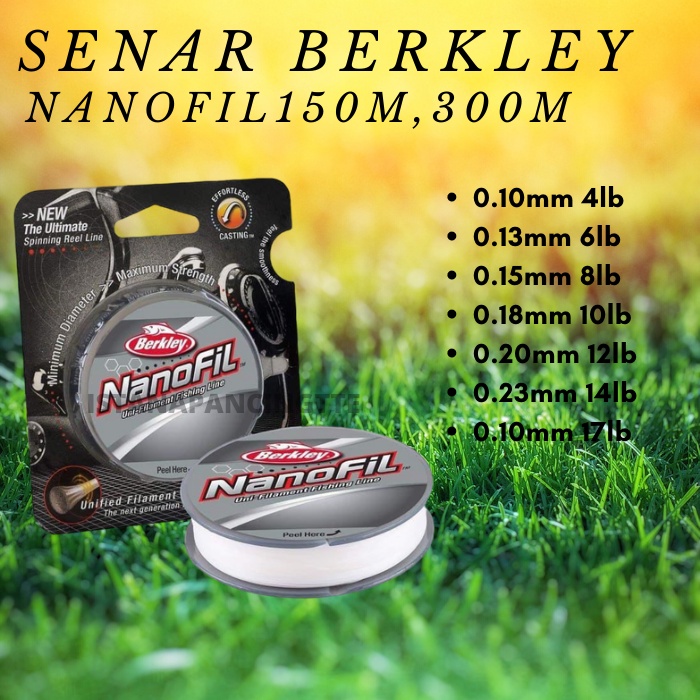 SENAR BERKLEY NANOFIL 4/6/8/10/12/14/17lb LB PANJANG 150M, 300M / 150yd,  300yd yard