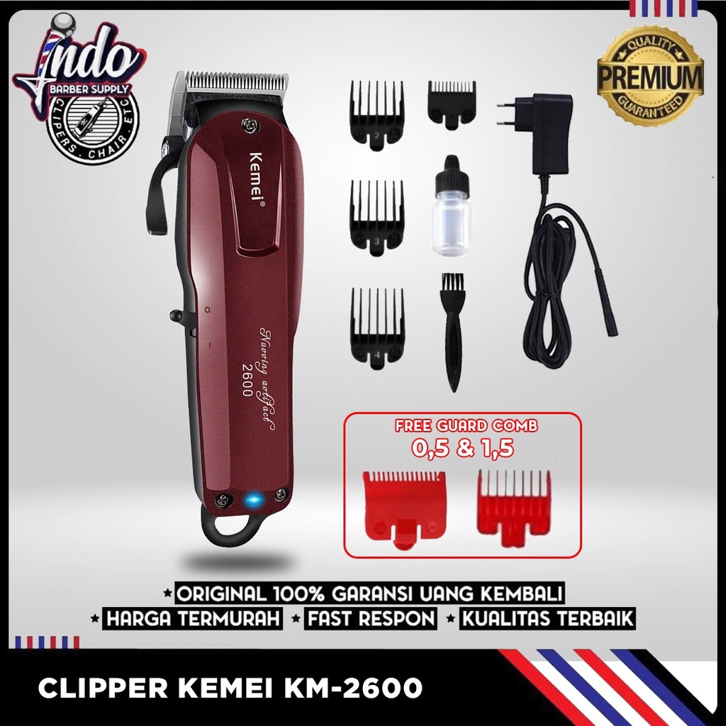 Jual Kemei Km 2600 Professional Rechargeable Electric Hair Clipper