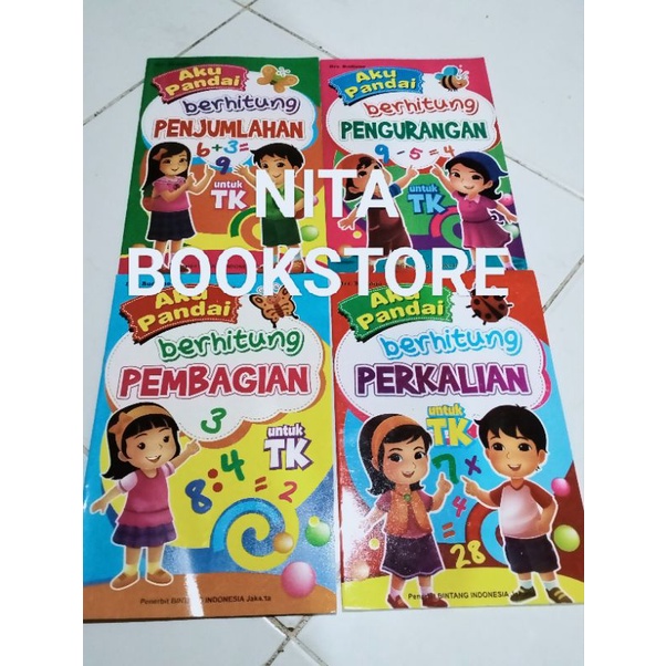 Jual Paket 4 Buku Aku Pandai Berhitung Penjumlahan Pengurangan Perkalian Pembagian Original 3173