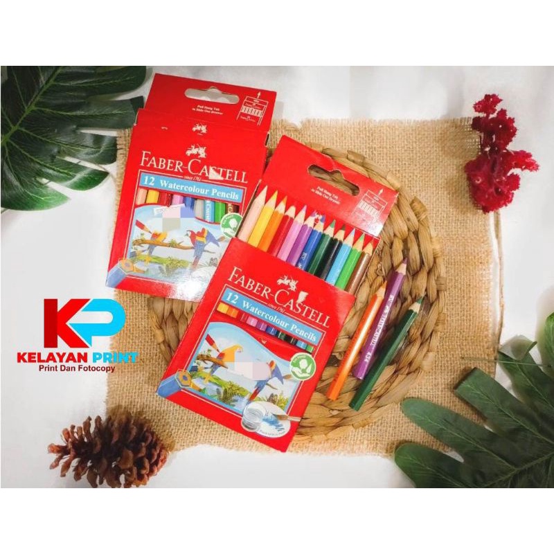 Jual PENSIL WARNA FABER CASTELL WATERCOLOUR PENDEK 12 WARNA | Shopee ...