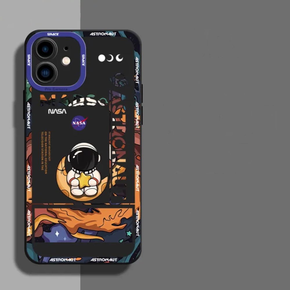 Case iPhone X XS XR 11 12 Pro 12 Pro Max Casing Pro Camera Space Mars New  Silicon Matte Premium- Hitam