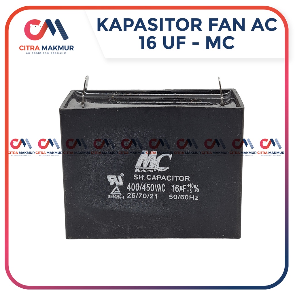 Jual Kapasitor Fan AC 16 uf Kaki 2 Capasitor mikro Kipas angin Dinamo Blower Outdoor Mesin kotak