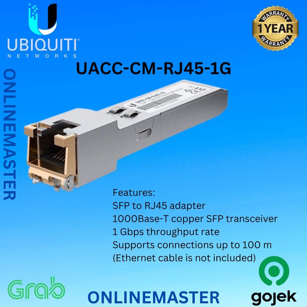 Jual Ubiquiti UACC-CM-RJ45-1G Gigabit SFP to RJ45 Pengganti UF-RJ45-1G ...