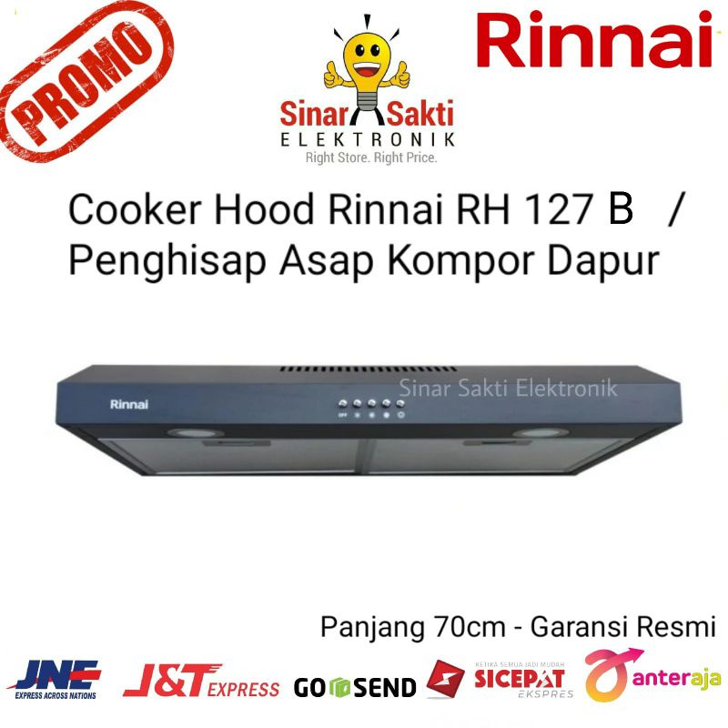 Jual Cooker Hood Rinnai RH 127 B RH127B Penghisap Asap Kompor Dapur ...