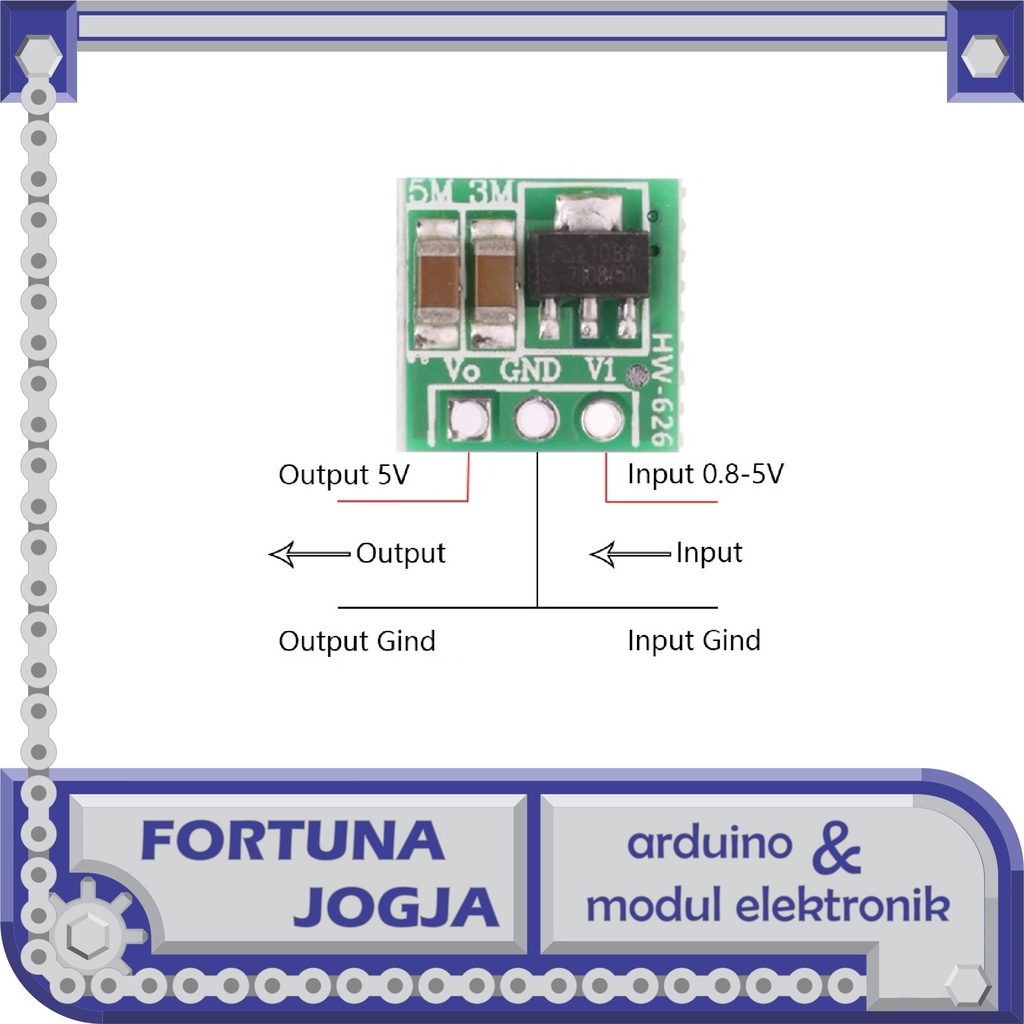 Jual Modul DC-DC Step Up Mini Input 0.9V-4.5V Output 5V Boost Converter ...