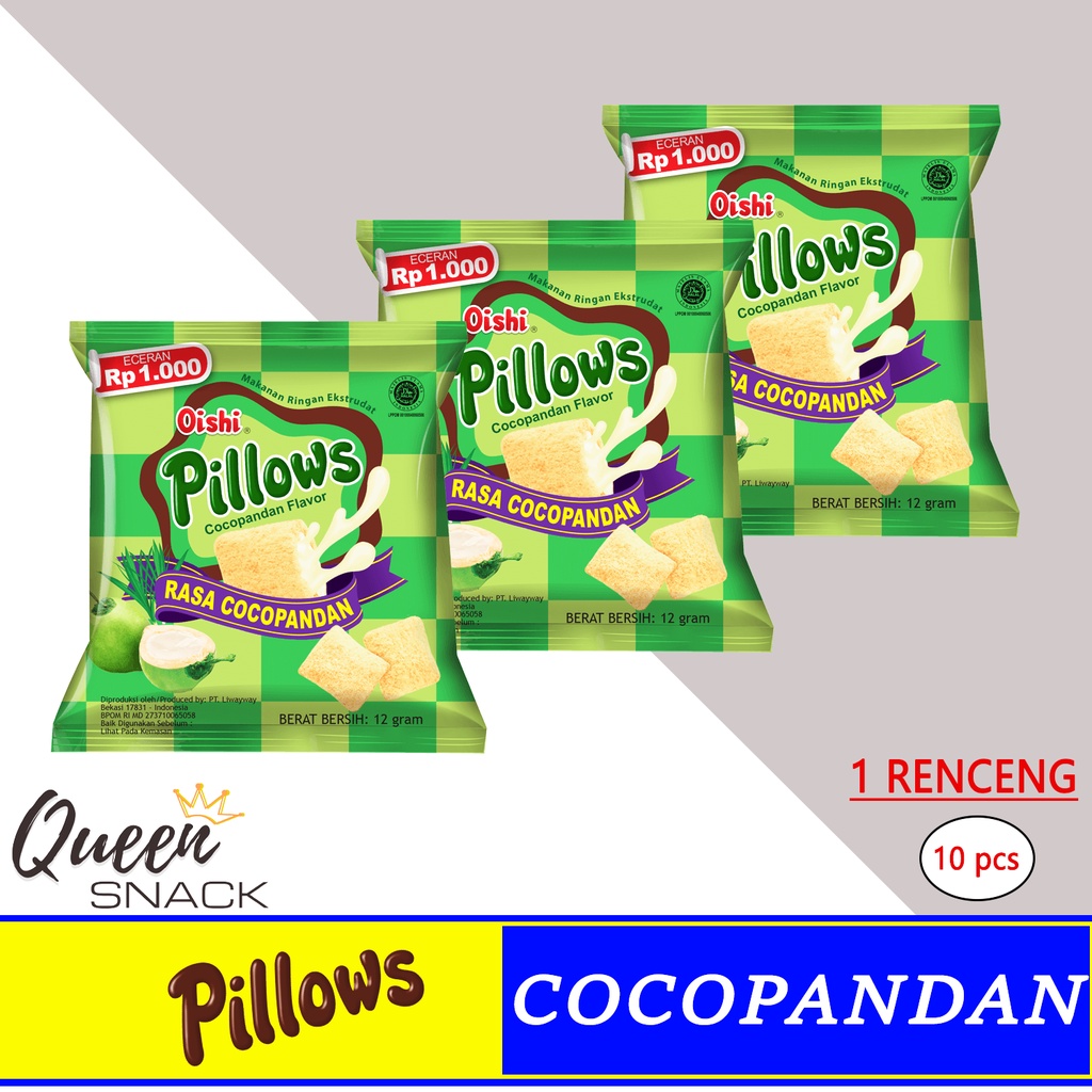 Jual Snack Oishi Pillows Cocopandan Satu Renceng | Shopee Indonesia
