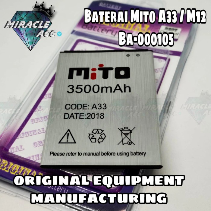 Jual Baterai Battery Mito A Fantasy One Shopee Indonesia