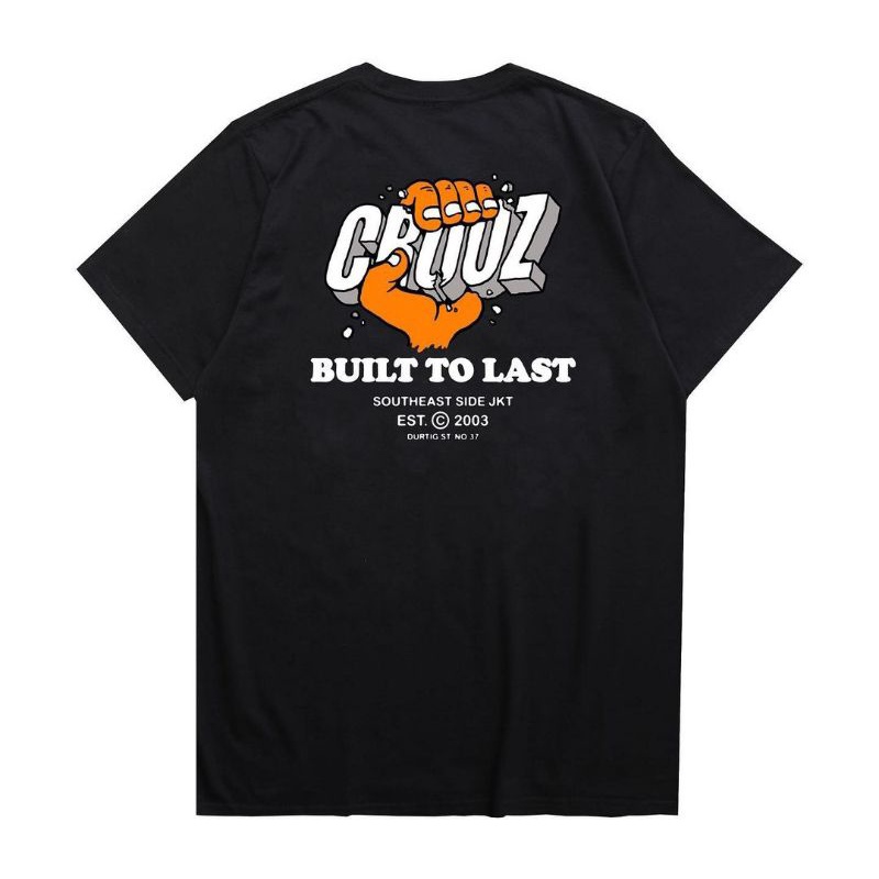 Jual CROOZ Tshirt Built to last Black catton | Shopee Indonesia