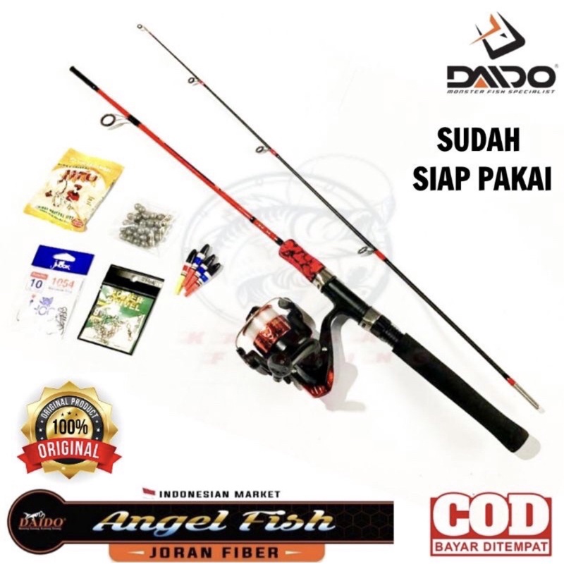 Jual Set Pancing Siap Pakai Joran Daido Dan Reel Daido Simura Besi