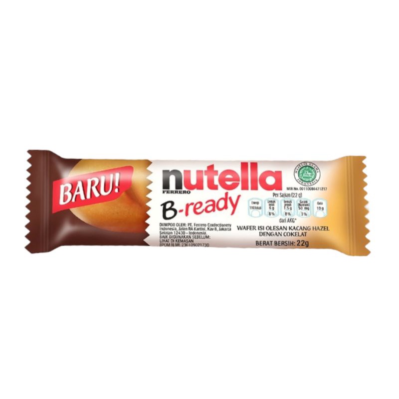 Jual Nutella B-Ready / BReady 22 Gr | Ferrero Nutella Biskuit Wafer ...