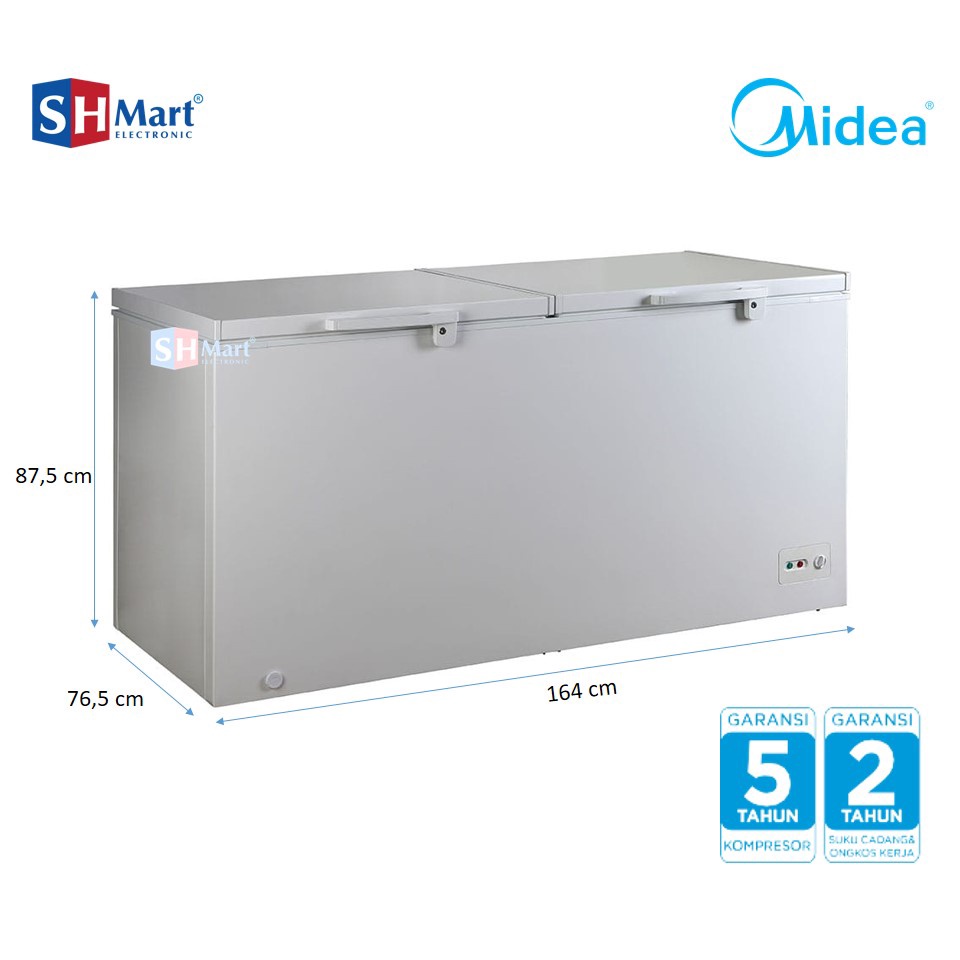 Jual KULKAS BOX CHEST FREEZER MIDEA 600 LITER FIBER HD 680 C FIBER ...