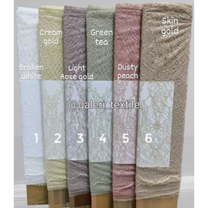 Jual Kain Lace Panel Chantily Soltis Premium [ Harga PerPanel 2,5mtr ...