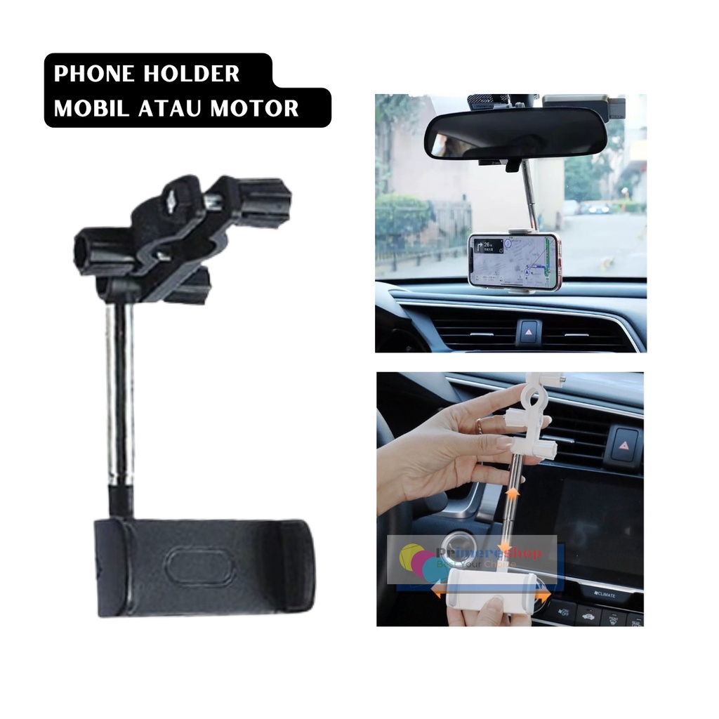 Jual Holder Hp Motor Dan Mobil Besi Spion Phone Holder Motor Stand Dudukan Handphone