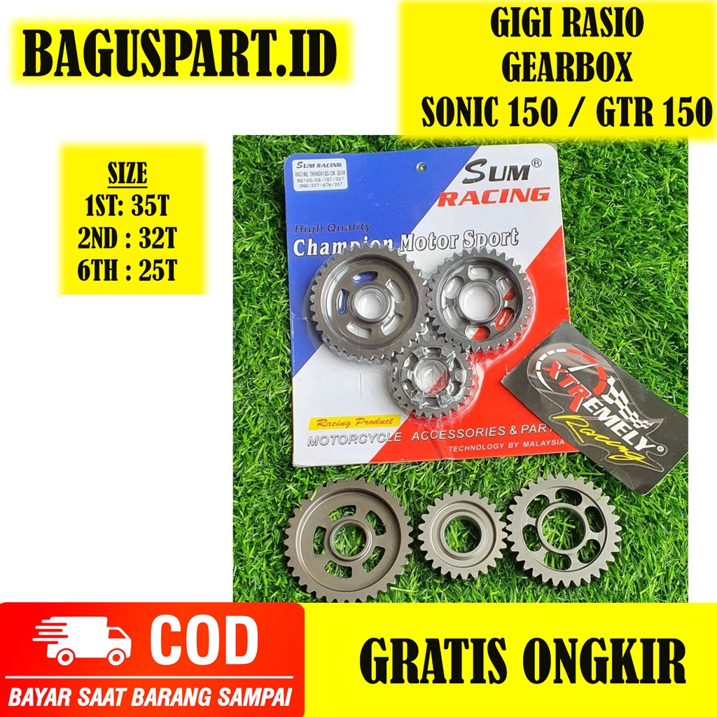 Jual GIGI RASIO GEARBOX ENGINE HONDA SONIC 150 R / SUPRA GTR SUM RACING ...