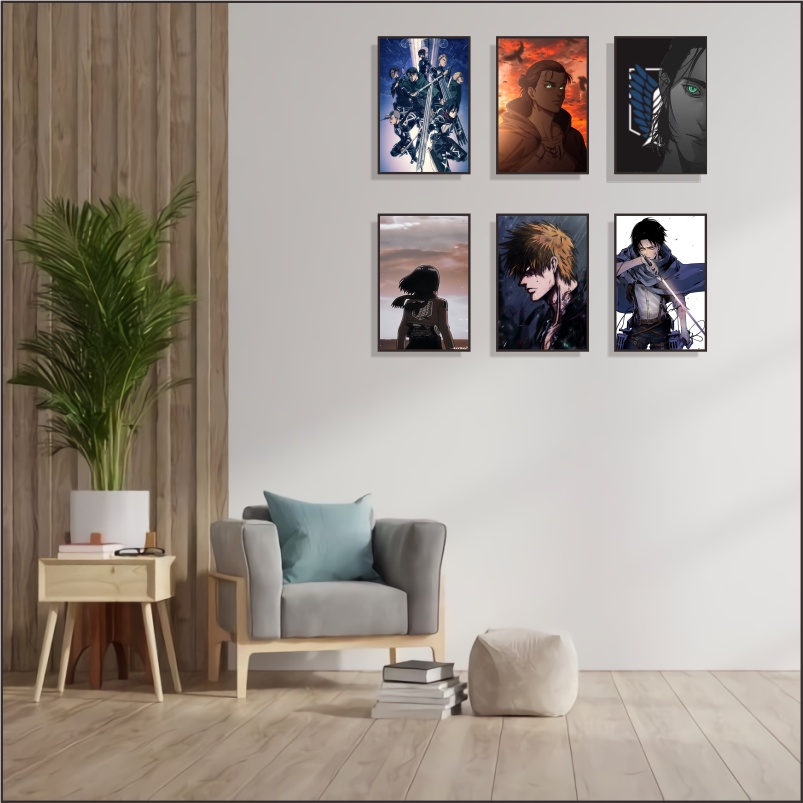 Jual Poster Dinding Kayu Anime Attack On Titan/Poster HIasan Dinding