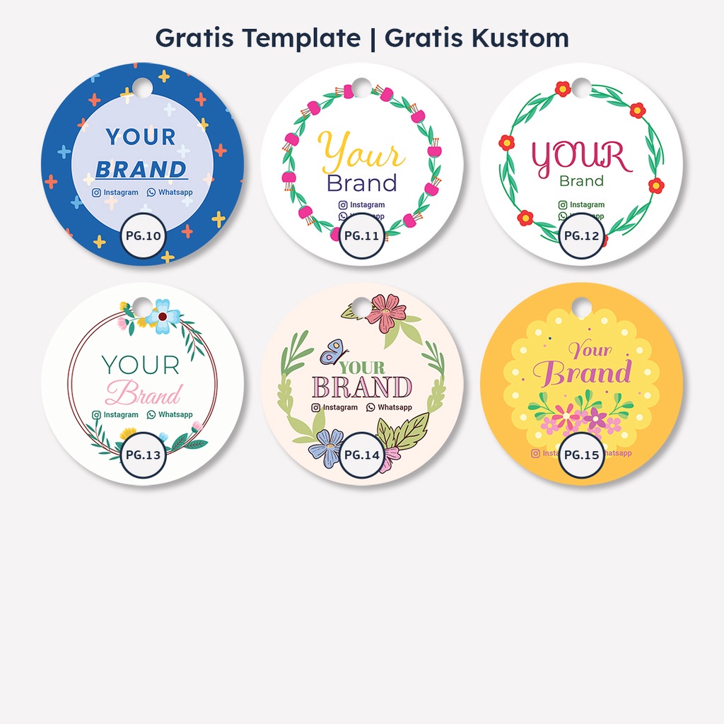 Jual Cetak Hang Tag Bulat 2 Sisi Custom Desain Template | Shopee Indonesia