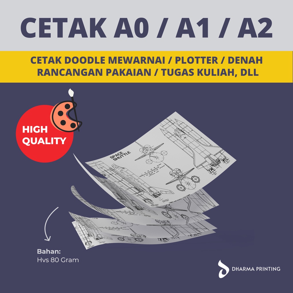 Jual Cetak Plotter A0 / A1 / A2 - (Black and White) | Shopee Indonesia