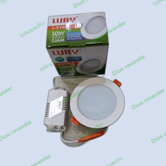 Jual Lampu Luby L - 5100 10Wat Lampu Downlight Led Panel Plus Emergency ...