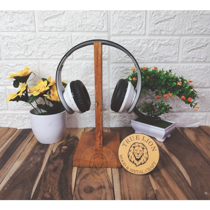 Jual STANDING HOLDER HEADPHONE TEMPAT GANTUNGAN HEADPHONE HEADSET KAYU
