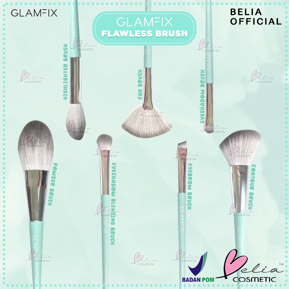 Jual BELIA GLAMFIX Flawless Brush Highlighter | Fan | Contour | Powder ...