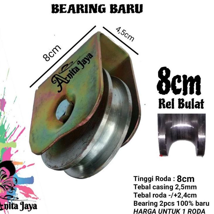 Jual Roda Besi Bubut Roda Besi As Roda Pintu Gerbang Kwalitas Super 8cm Rell Behel Roda Pagar 4038