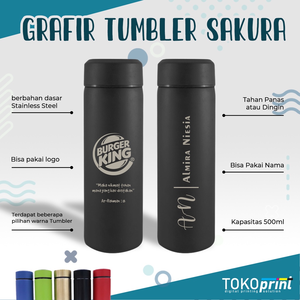 Jual Custom Tumbler Termos Grafir Logo Nama Print 1 Sisi Souvenir Botol Minum Sakura Shopee 4541