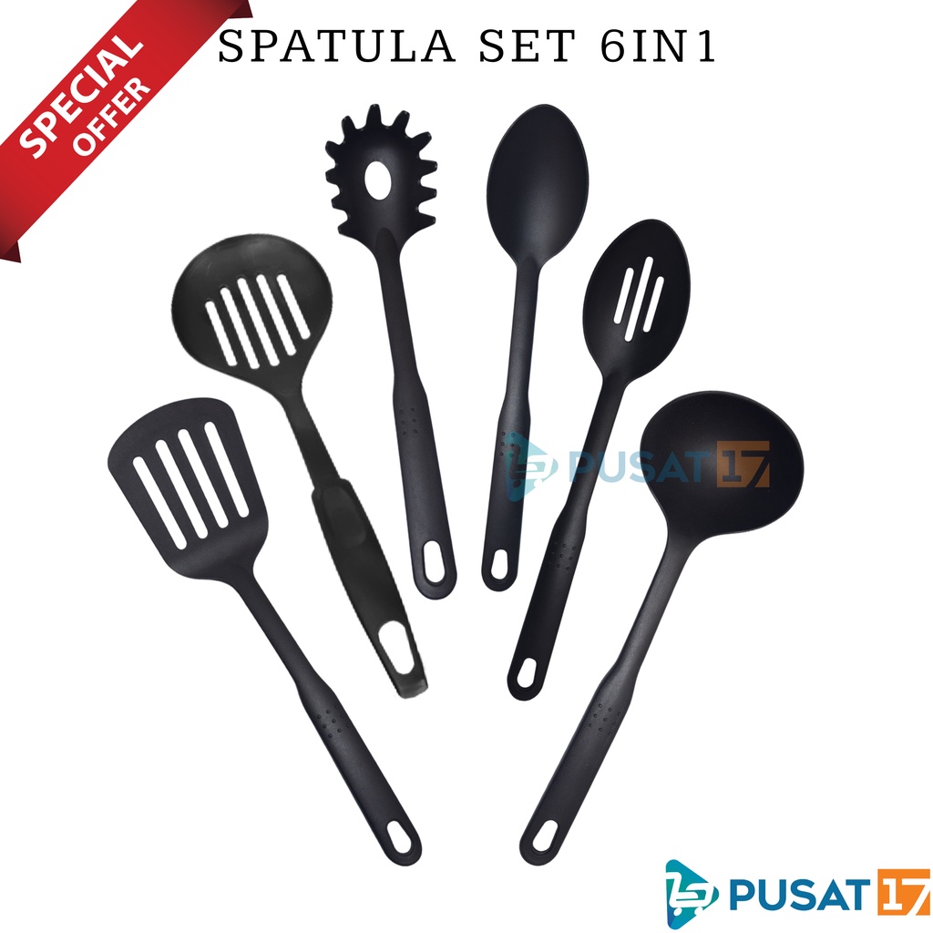 Jual PUSAT17 SPATULA SET ISI 6PCS SODET SUTIL SARINGAN CENTONG SAYUR